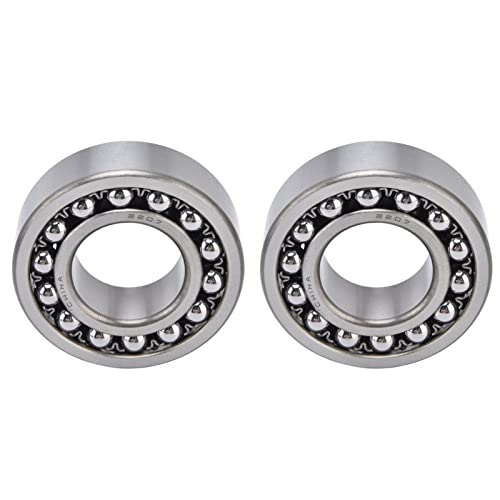 ANKROYU Rodamiento de bolas de doble hilera 2 piezas de alta velocidad de alta velocidad Rodamientos de grado industrial para maquinaria (2207)