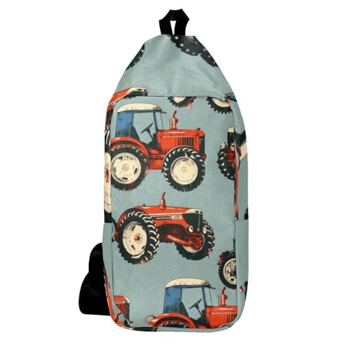 Sac à dos à bandoulière tracteurs imprimé multicolore 16x36cm