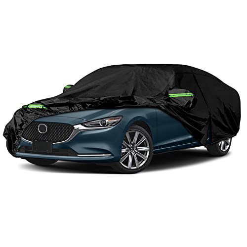 Image of Waterproof Car Cover Replace for 2002-2024 Mazda 6, 6 Layers All Weather Custom-fit All Weather Car Covers with Zipper Door & Windproof Bands for Sun Snow Rain Dust Protection (Mda 6)