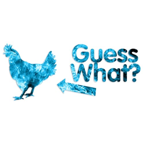 Decorative Decal - Guess What? Chicken Butt 3.75" x 9 Blue Flames - Vinyl Sticker