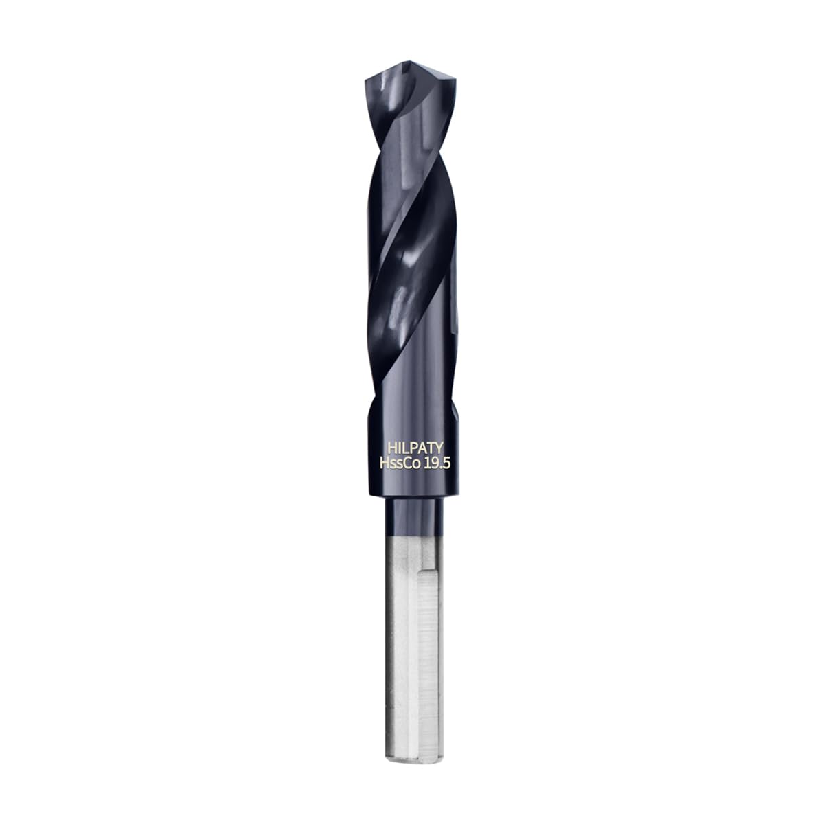 HILPATY Cobalt Drill Bit 19.5mm, M35 HSS AlTiN Coating Reduced Shank Drill Bit for Metal, Stainless Steel, Aluminium, Alloy, Wood, Plastic, Non-Ferrous Etc.