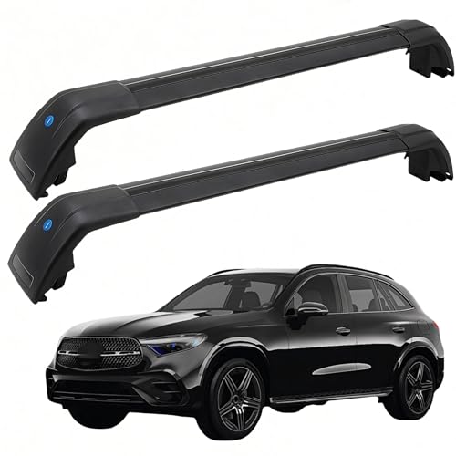 SYDSZ Cross Bar Roof Rack Fit for Mercedes-Benz GLC X254 2023 2024 2025, Flush Side Rails, Heavy Duty Aluminum Roof Cross Bars Rooftop Luggage Rack, Ski Rack for car roof