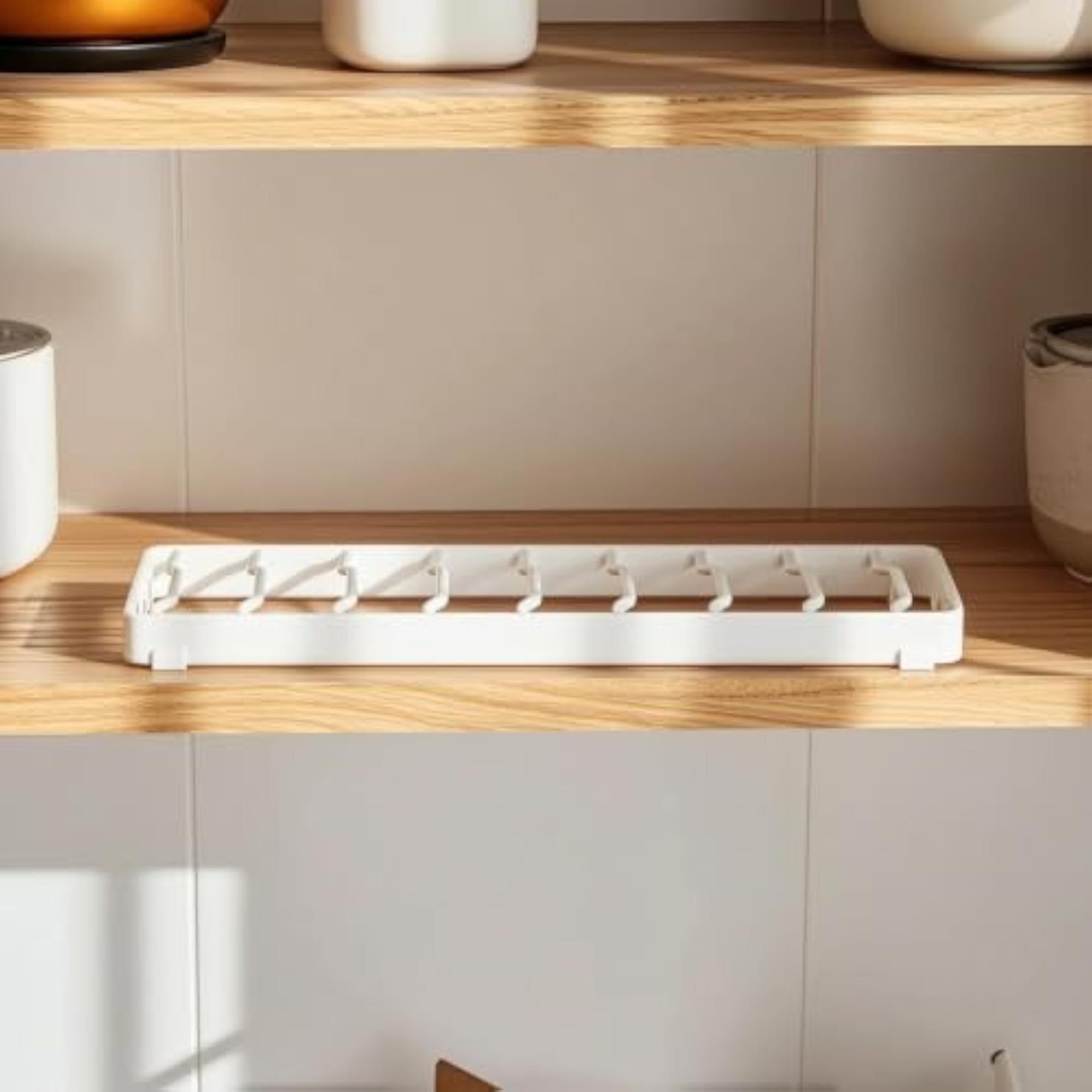 Vertical Kitchen Storage Rack with Divider for Bowls