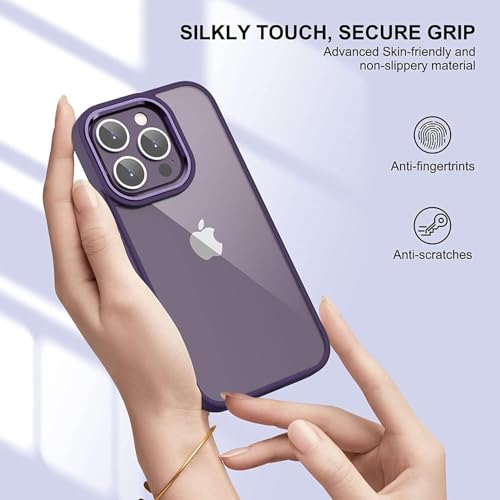 Image of mobistyle Designed for iPhone 14 Pro Enhanced Metal Camera Guard Shockproof Back Cover Case iPhone 14 Pro (Purple)