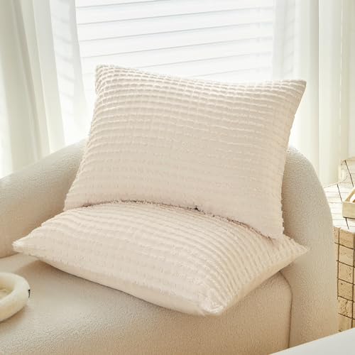 Warmdern Beige Pillow Covers Queen Standard Pillow Cases Soft Microfiber Pillow Cases Set Of 2 Boho Textured Pillowcase With Envelope Closure thumb #3