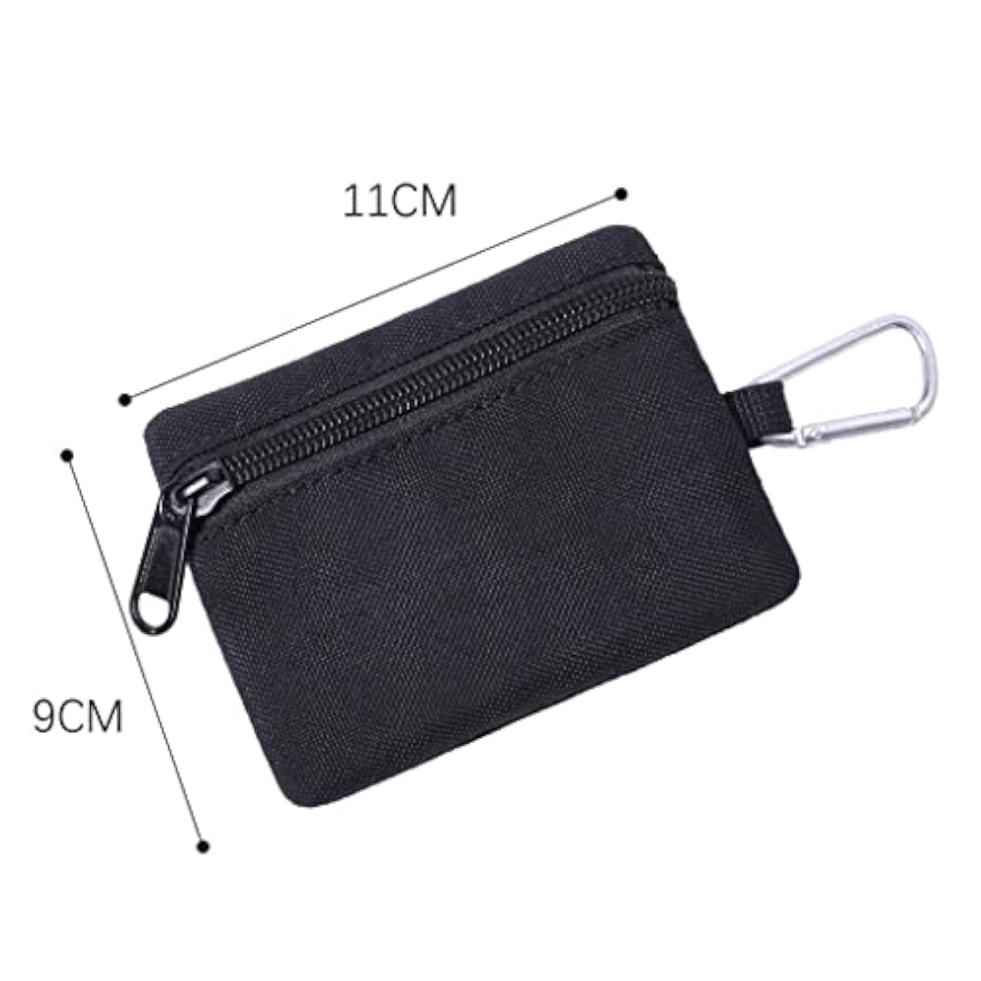 Minimalist Black Multi-purpose Money Wallet Bag with Zipper