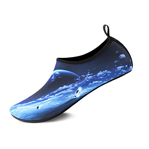Teemie Badeschuhe Herren Damen Wasserschuhe Unisex Schwimmschuhe Strandschuhe Schnell Trocknend Aquaschuhe Breathable Surfschuhe für Pool Beach Galaxie 36/37