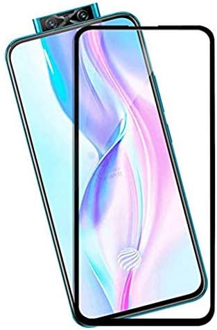 comoro premium tempered glass for vivo v17 pro temper glass edge to edge full screen coverage protection 9h hardness full glue cover friendly anti scratch (black) - pack of 1 (6d glass)