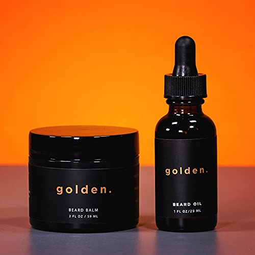 Golden Grooming Company Beard Double Pack For Men, Beard Oil & Balm, 2 Pack Each, Beard Styling #TOP3