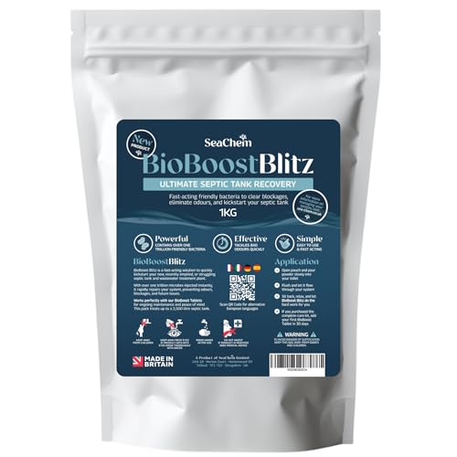 Sea-Chem BioBoost Blitz One-Time Septic Tank Recovery Treatment. High-Strength Bacteria Boost. Rapidly Tackles Odours Blockages & Waste Build-Up. Eco-Friendly Septic Tank Cleaner.