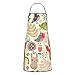 LINGF grembiule stampato con motivo animale grembiule da cucina grembiule da cucina bavaglino impermeabile con 2 tasche grembiule da cucina unisex
