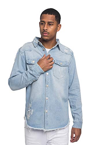 Image of VICTORIOUS Men's Distressed Denim Jacket