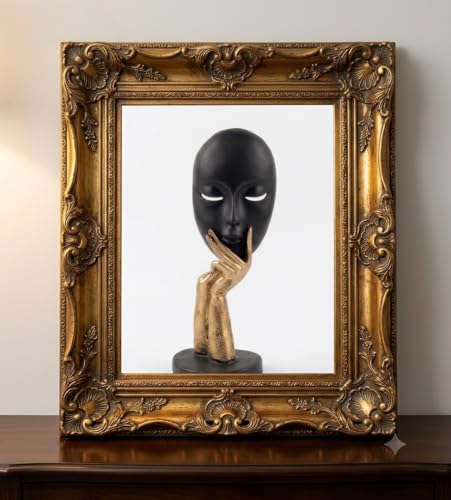 Generic Abstract Face Sculpture Decorative Showpiece with Golden Hand - Image 5