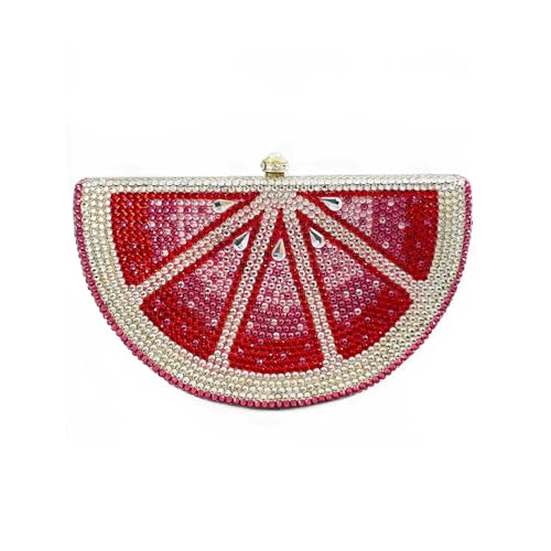 Image of Women Cute Fruit Evening Clutch Sparkling Rhinestones Purse Crystal Banquet Prom Shoulder Bag