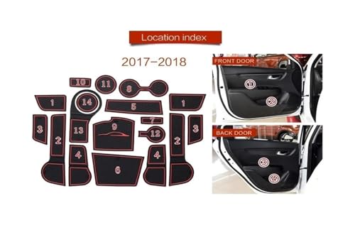 Alfombrilla para puerta de coche Kia Rio 4 X-Line 2017-2022 almohadilla interior antideslizante 5