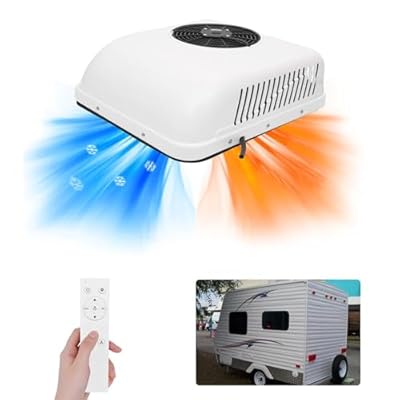 RV Rooftop Air Conditioner, 12V RV A/C Air Conditioner Electric Rooftop Unit w/Remote, for Heat & Cool, for Trucks, RVs, Ambulances, Buses, Excavators