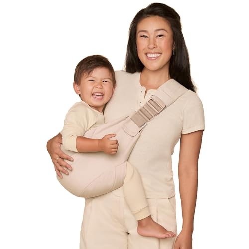 Mochila portabebés Ergobaby Upsie Sling, mochila ergonómica para bebés y niños pequeños a partir de 6 meses (7,7-20,4 kg), cambio espontáneo entre caminar y ser llevado en brazos, Natural Beige