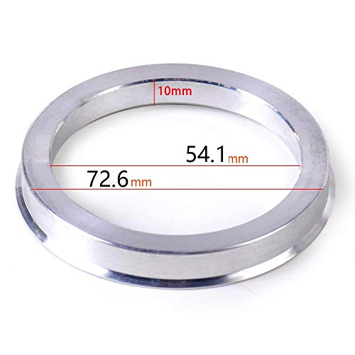 Image of ZHTEAPR 4pcs Wheel Hub Centric Rings 72.6 to 54.1 - OD=72.6mm ID=54.1mm - Aluminium Alloy Hubrings 54.1 to 72.6