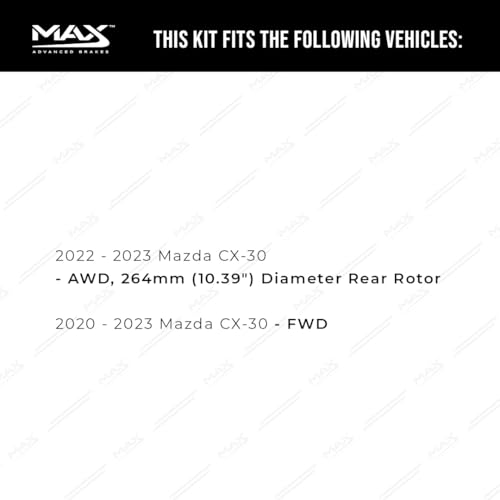 Image of MAX Advanced Brakes - Brake Kit For 2020-2023 Mazda CX-30 (w / 10.39 inch Dia Rear Rotors)| Carbon Ceramic Brake and Rotor Kit Front and Rear| OE Replacement Brake Rotors