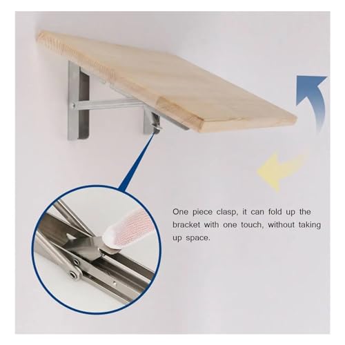 Support d'étagère en acier inoxydable 201Billy pour table pliante murale x2