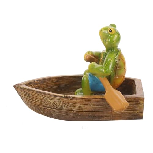 Celuicion Estatuas de jardín de animales - Estatuas decorativas para acuario, forma de tortuga, figura de resina flotante para estanque de jardín, estanque de peces, patio