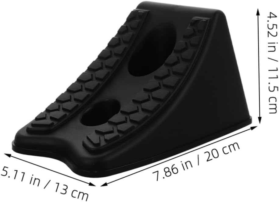 Amosfun 2pcs Black Plastic Wheel Chocks for Rv Trailer Tire Stability