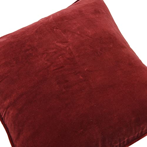 Creative Co-Op Square Velvet Piping, Burgundy Pillow Cover #TOP3
