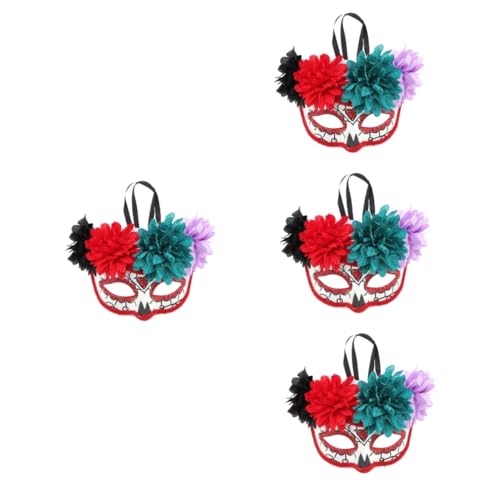 Masque Crâne Fleurs Jour des Morts pour déguisement Halloween et fêtes