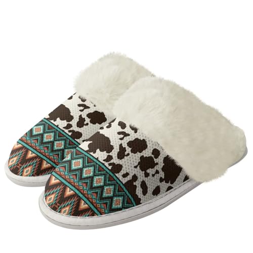 Womens Bedroom Slippers Size 5-13 Cute House Slippers for Woman Fuzzy Warm Slip On Shoes for Indoor