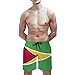 TAIZIYEAH Guyana Flag Men's Swim Trunks Soft Washed Drawstring Walk Short Fashion Beach Shorts XL