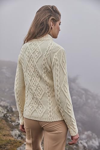 Image of SAOL Wool Sweater for Women Ireland Cable Knitted Jumper