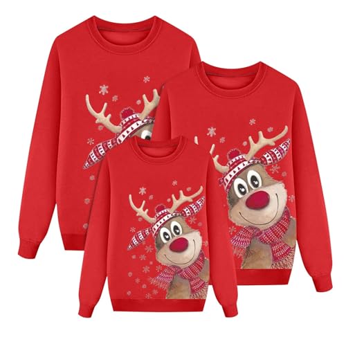Genérico Jersey Navideñas Familiares - Jersey de Punto Copos de Nieve de Renos para Hombre, Mujer y Niños - Jerseys de Navidad para Parejas para el Invierno 2026 Ropa Jersey Navideña Familiar 02