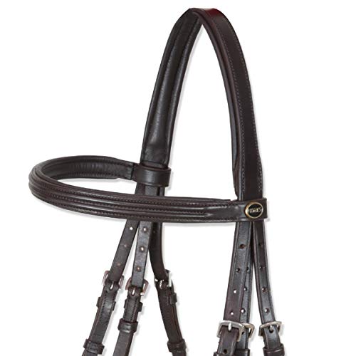 Bridon pour chevaux modèle Pisa filet muserolle rembourrée noir Cob