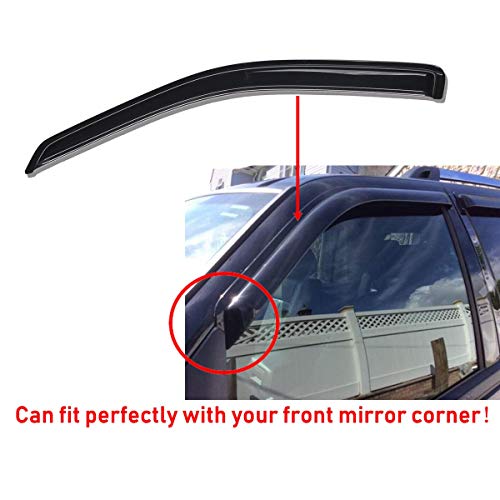 Lightronic Wv94233 Outside-Mount Side Window Visor Deflector Vent Rain Guard, Dark Smoke Shatterproof, 4-Pieces Set For 1997-2017 Ford Expedition, 2007-2017 Expedition Xl, 1998-2017 Lincoln Navigator #TOP3