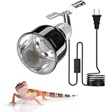 GlowUp Reptile Heat Lamp Fixture 3.5 Inch Deep Dome with Switch, Small Heat Lamp for Lizards and Small Aquariums, E26 Socket AC110-130V, Ideal for Reptile Terrariums and Aquarium Heaters
