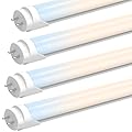 JESLED Dimmable T8 LED Tube Lights 2FT, 12W 1680LM, 6 Color Temperatures (3000K-6500K), Type A+B Plug & Play/Ballast Bypass, 24Inch Fluorescent Replacement, Frosted, Dual-Ended, 4 Pack, ETL Listed