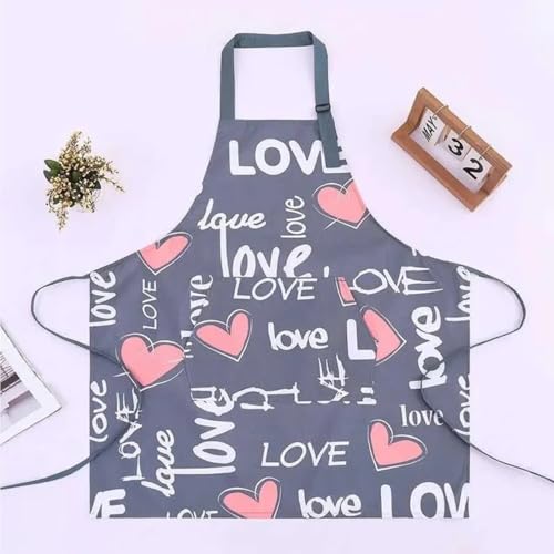 Image of DARSHANAM WORLD Apron for Women with Pockets | Adjustable Waterproof Floral Chef Aprons for Kitchen | Fully washable with large front pocket |Apron for Restaurant | Home | Kitchen | Hotel