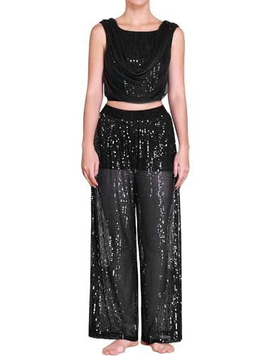 ODASDO Lyrical Dance Costumes for Women Modern Contemporary Dancewear Two