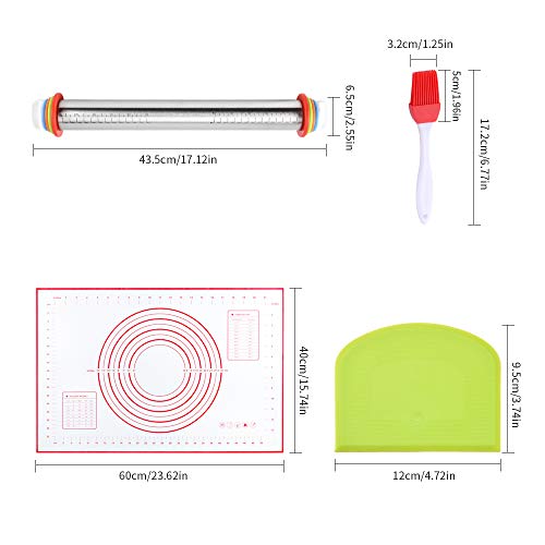 Kit mattarello, mattarello in Acciaio Inossidabile...