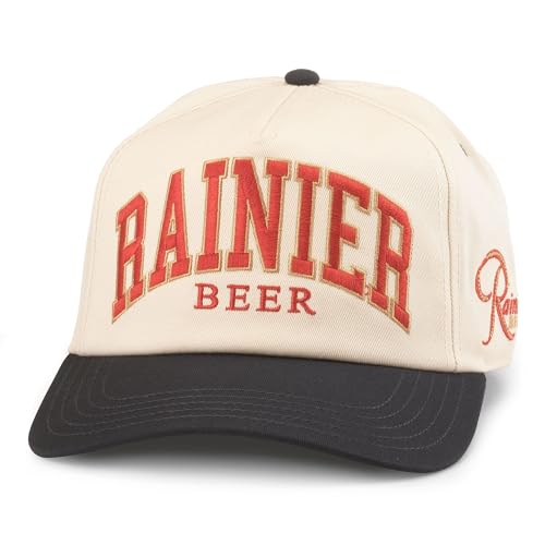 Image of AMERICAN NEEDLE Rainier Beer Unisex Adjustable Snapback Baseball Hat