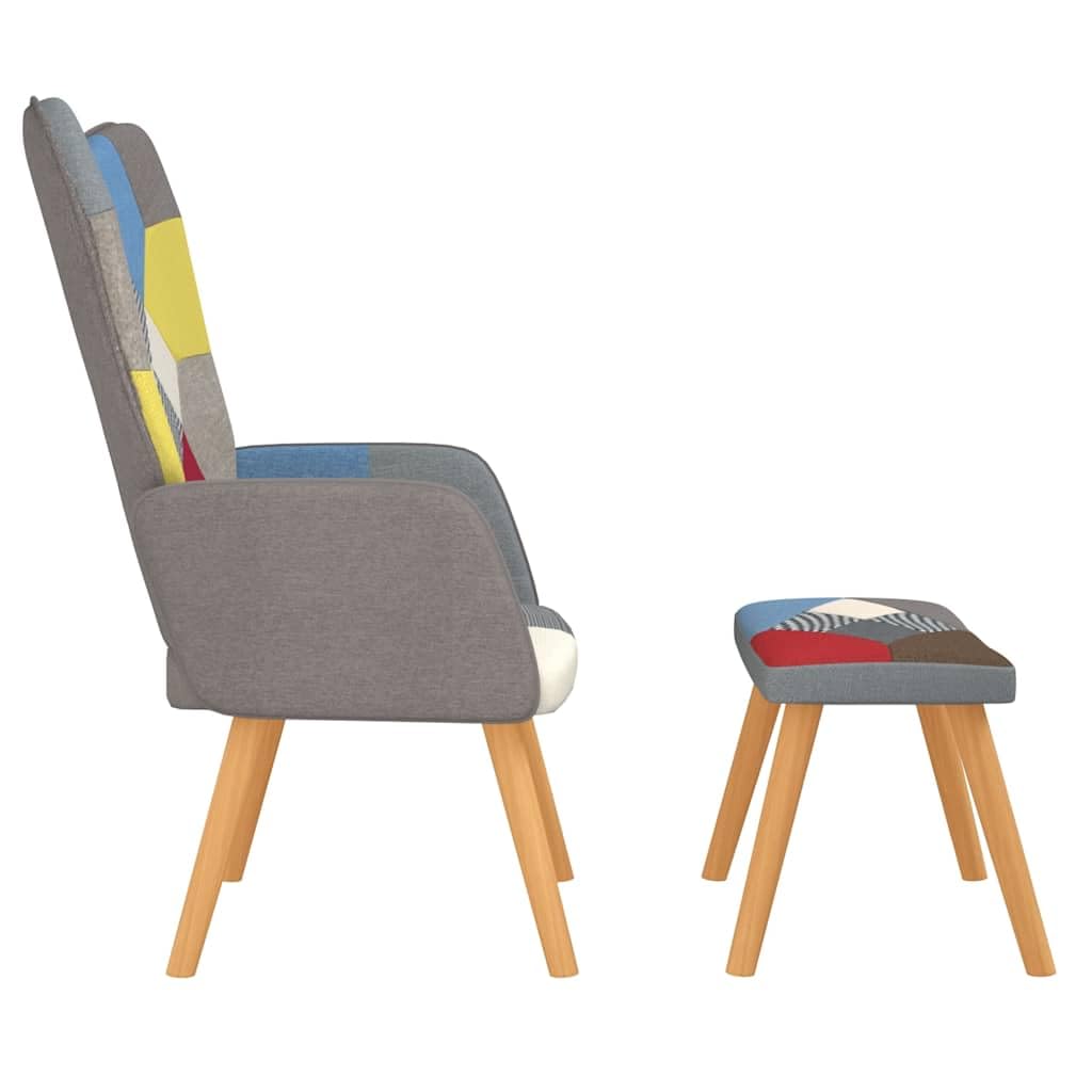 Genérico Silla de relajación con reposapiés Tela Patchwork,Mobiliario,Sillas,Sillones,328184