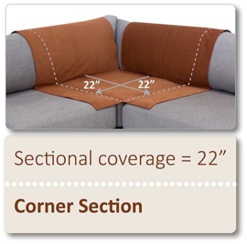 Floppy Ears Design Corduroy Sectional Couch Cover Slipcover Protector, Patent Pending, Sold By Piece Not Set (Corner 30” X 30”, Cocoa Brown) #TOP1