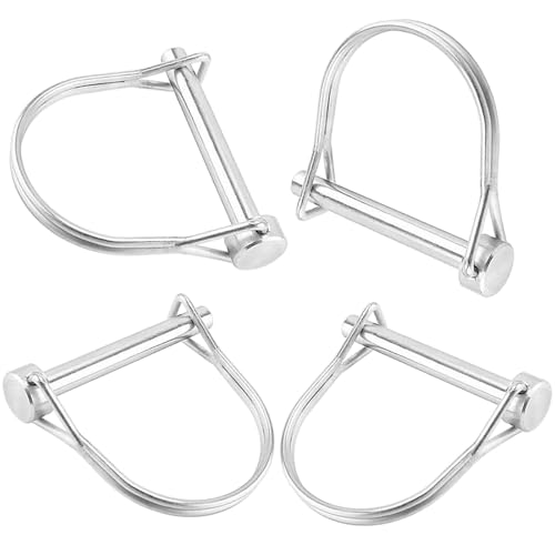 Lot de 4 goupilles pliantes de tuyau, goupille d'embrayage en forme de D, boulons de sécurité en acier à ressort, avec goupille de verrouillage pour...