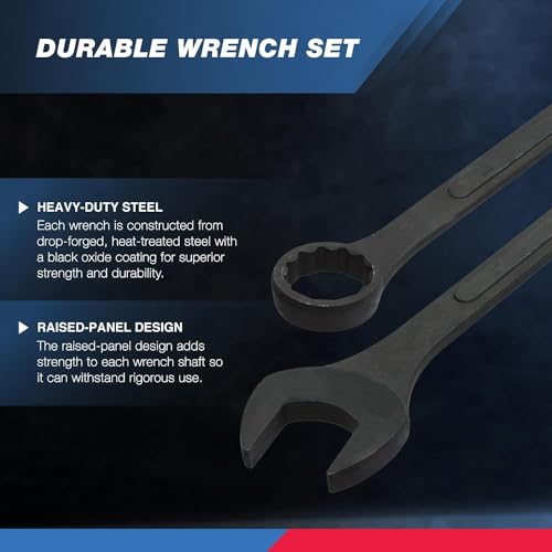 Image of Neiko 03125A Heavy Duty Wrench Set | 6 Piece | SAE | 12-Pt Combination Box Ends