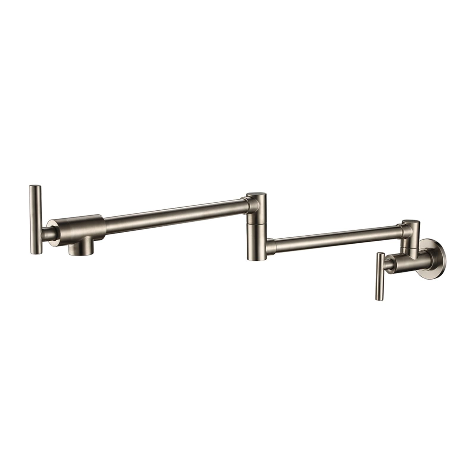 Robinet de cuisine mural en laiton massif nickel brossé pour remplissage casserole