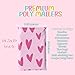 Poly Mailers 100 Pack Pink Hearts Print Shipping Bags, Thickened Waterproof Tear-Resistant Self-Sealing Shipping Bags for Clothing E-commerce Small Business Mailing (6x9 Inch)