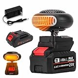 Battery Powered Heater, Rechargeable Heaters for Camping, 1500mah Battery Operated Heater, Portable Car Window Defogger, Cordless Golf Cart Heaters for Cars Office Indoor, Long Heating(1pc-A)