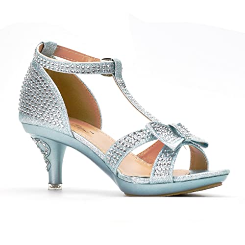 Image of Nova Utopia Toddler Little Girls Low Medium Heel Dress Sandal Flower Girl Shoes (size 9-4)