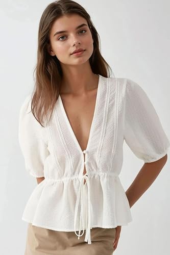 Hiccup Textured V-Neck Blouse2