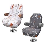 HSOKEW 2Pcs Pontoon Boat Seat Cover, Microfiber Universal Fit Pontoon Boat Seat Protector, Quick-Dry, Dragonfly, Flower Design Cover Also for Computer Chair, Office Chair, Single Sofa